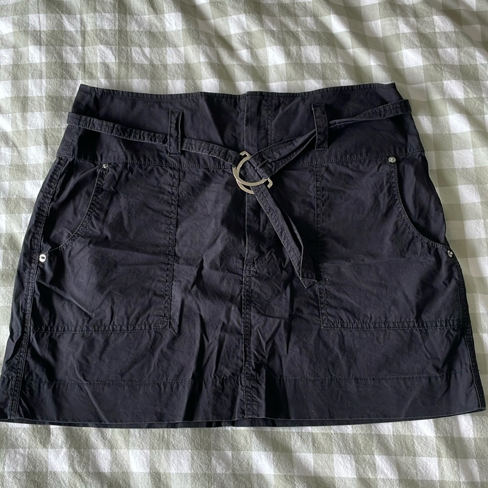 Calvin Klein Jeans Black Tie Front Bubble Mini Skirt Casual